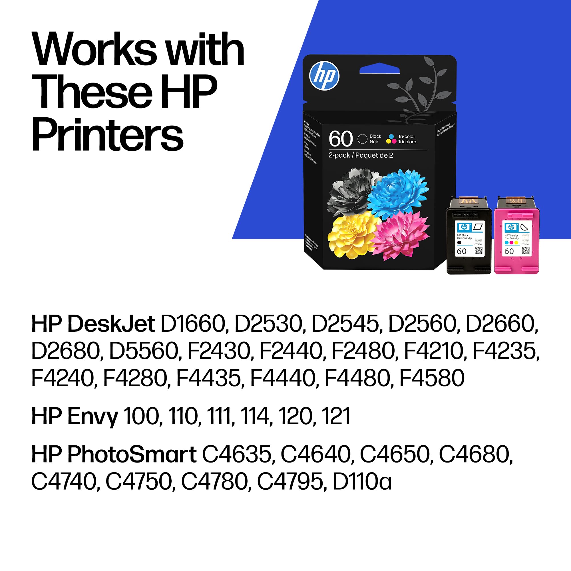 HP cartucho 60 etiqueta con número N9H63FN y datos, facilita identificación rápida