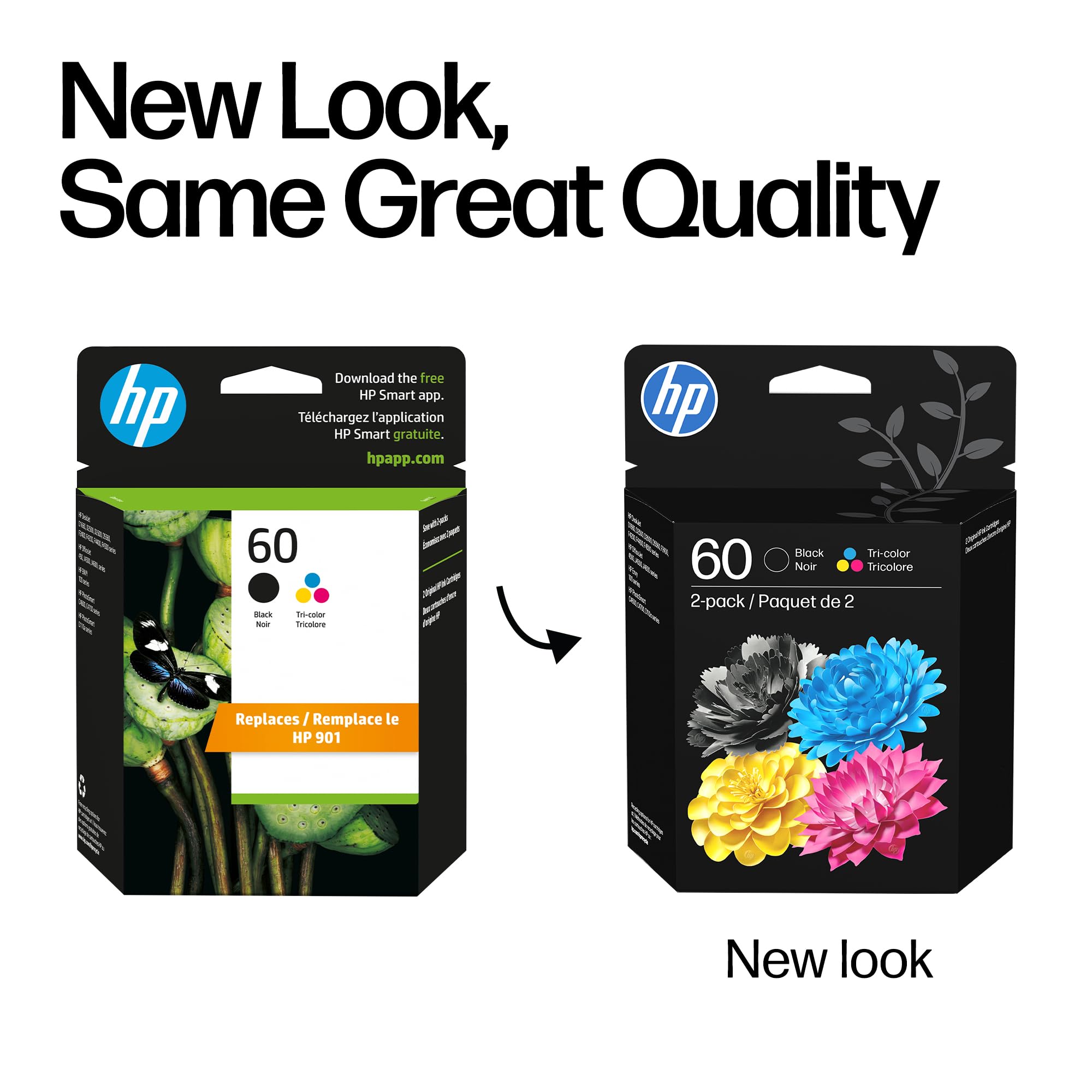 HP cartucho 60 boquilla y plástico para apreciar textura y buena instalación