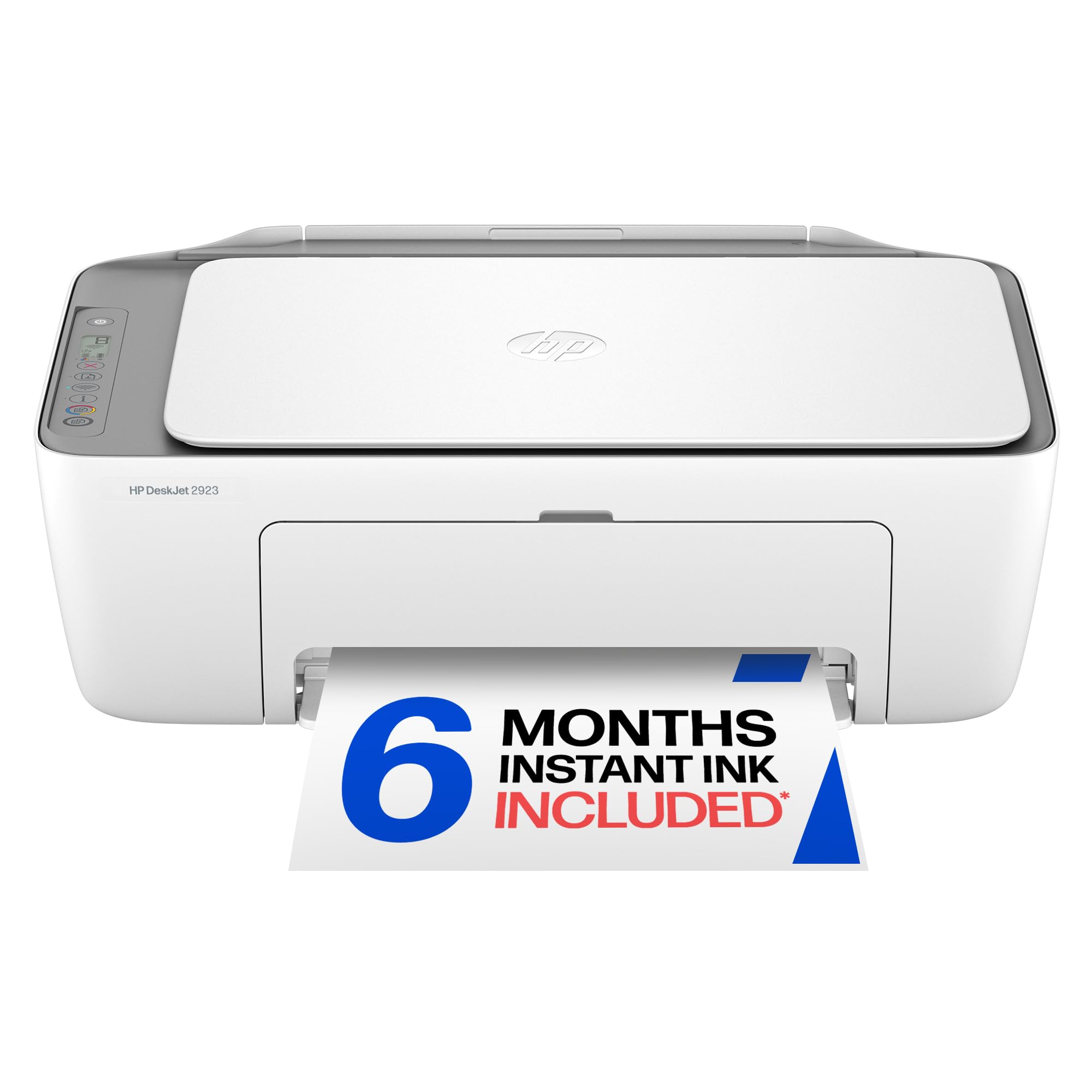 HP DeskJet 2923 front view showing compact design and quick placement benefit