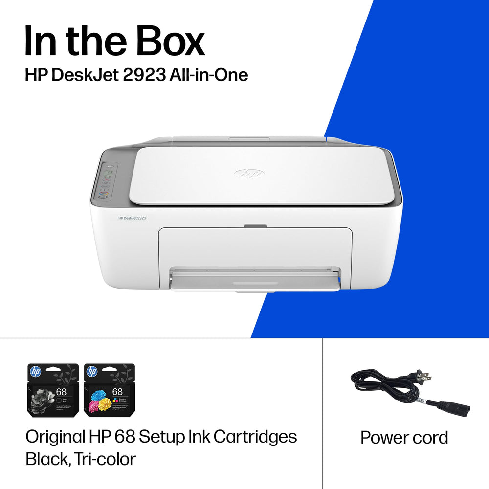 HP DeskJet 2923 on kitchen counter in home setting showing everyday use benefit
