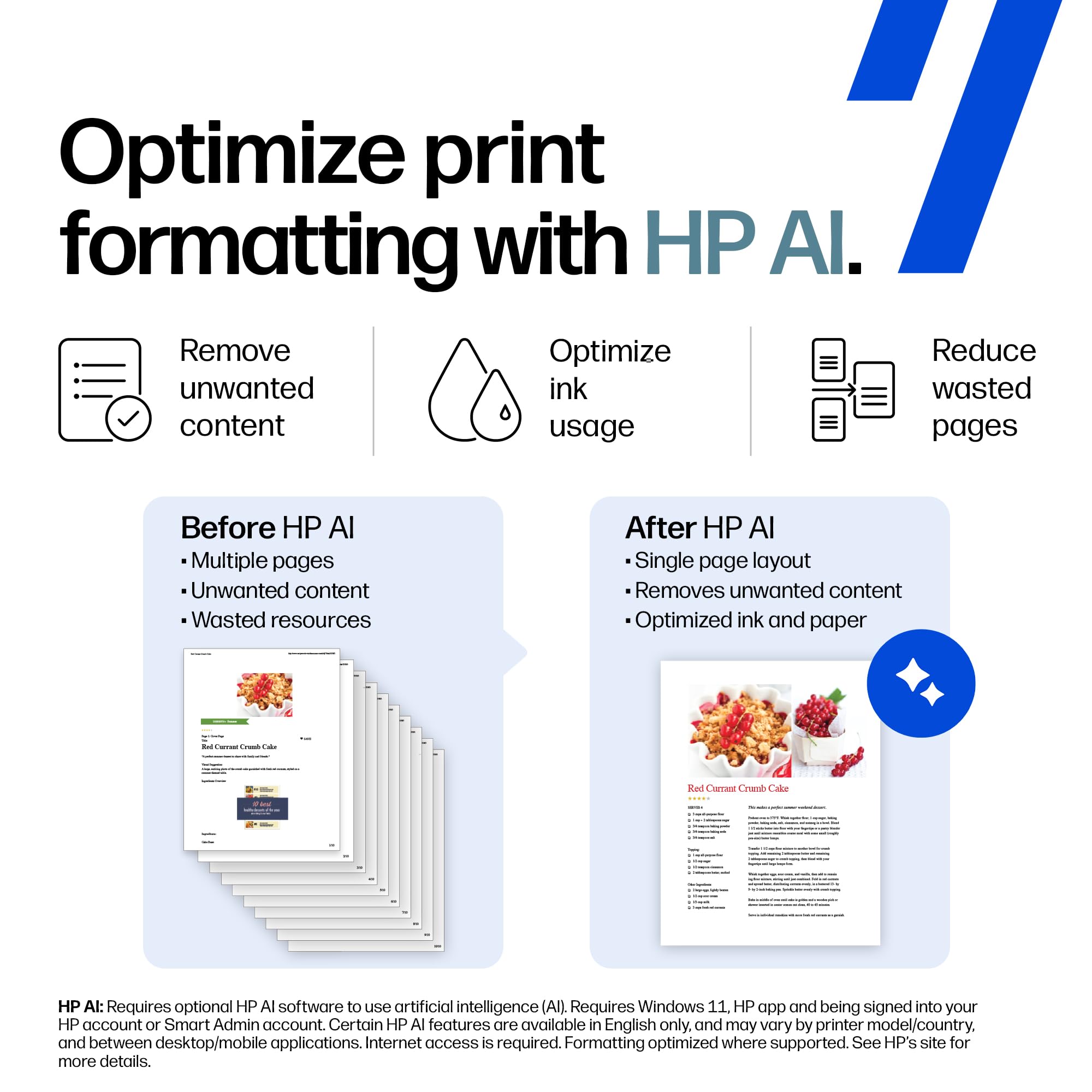 HP DeskJet 2923 printed color page demonstrating clear documents and photos benefit