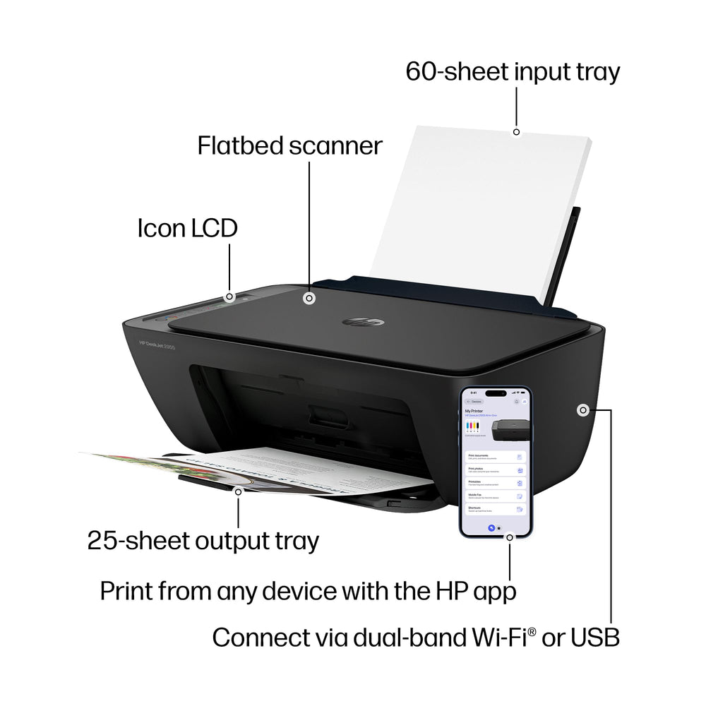 HP DeskJet 2955 cartuchos Instant Ink listos para entrega automática y ahorro