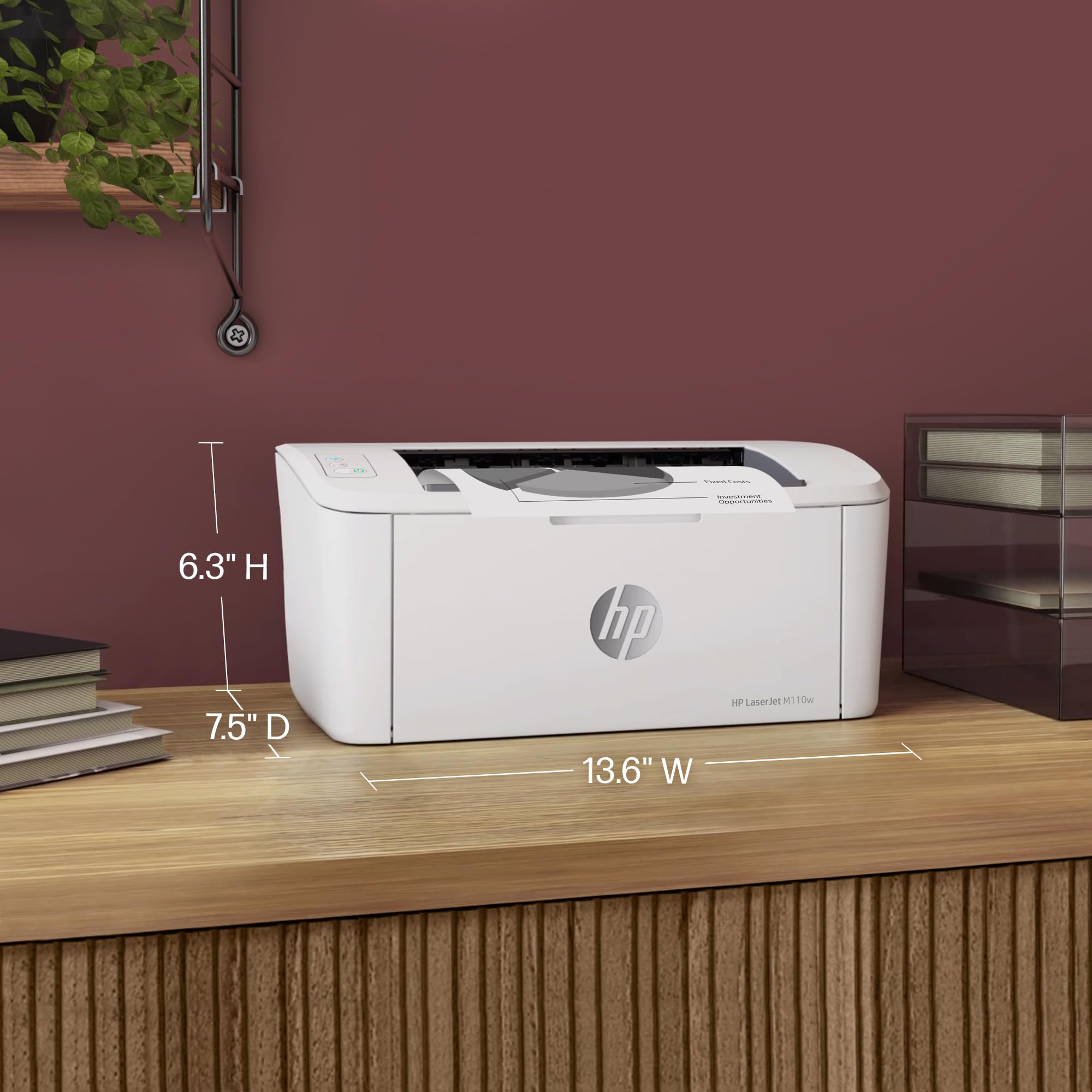 HP LaserJet M110w cartucho de tóner siendo colocado, reemplazo rápido