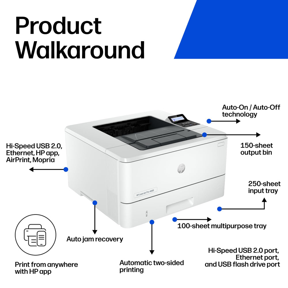HP LaserJet Pro 4001dn demostrando impresión a doble cara para ahorro de papel