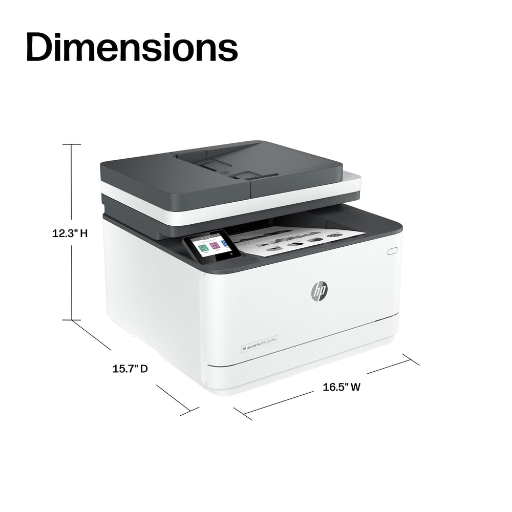 HP LaserJet Pro MFP 3101fdw detalle de bandeja de salida con documentos listos para recoger