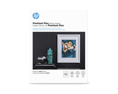 HP paquete frente mostrando tamaño carta y acabado brillante