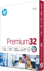 HP premium32 front packaging showing ream and label for reliable printing