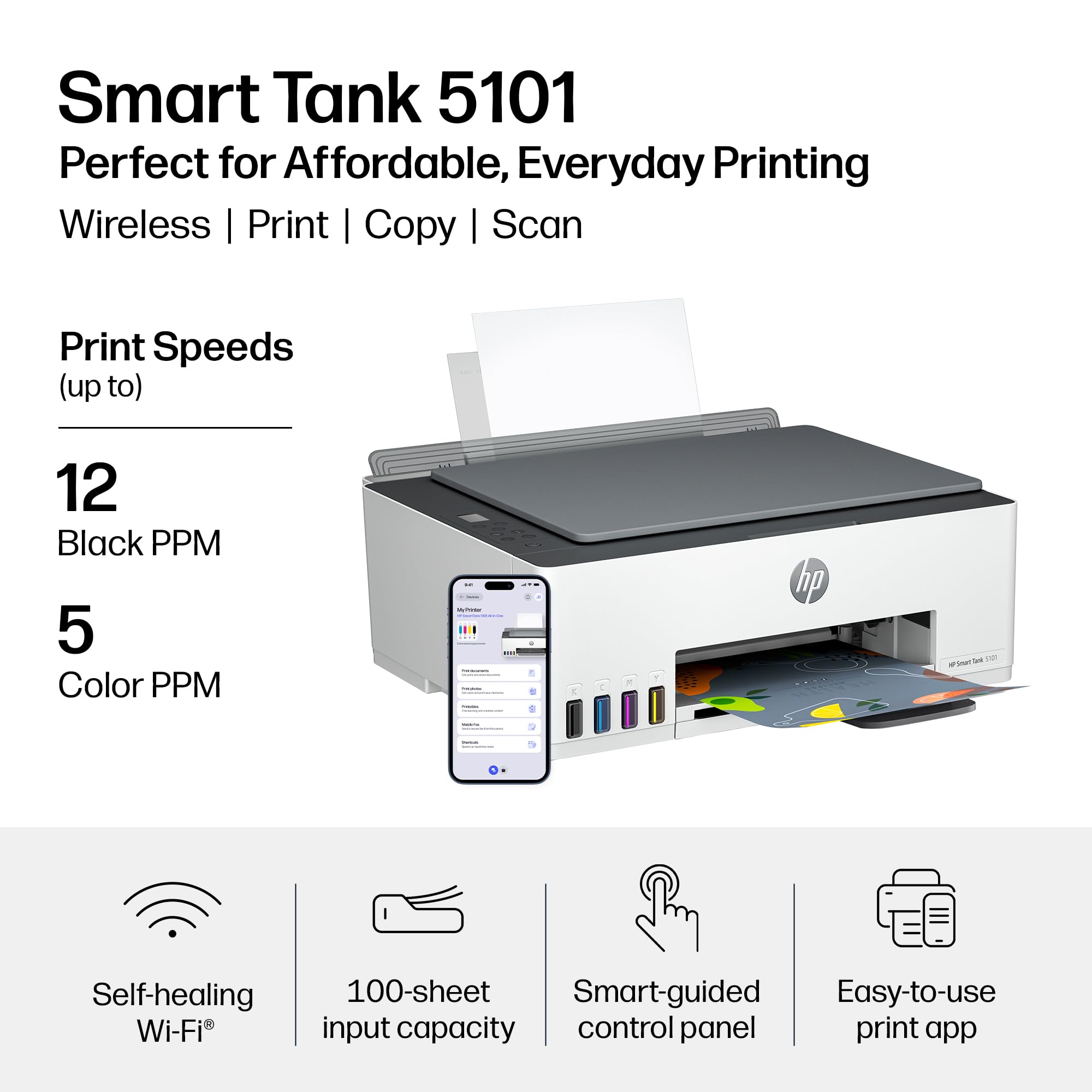 HP Smart Tank botellas de tinta encajando para refill sin derrames y limpieza