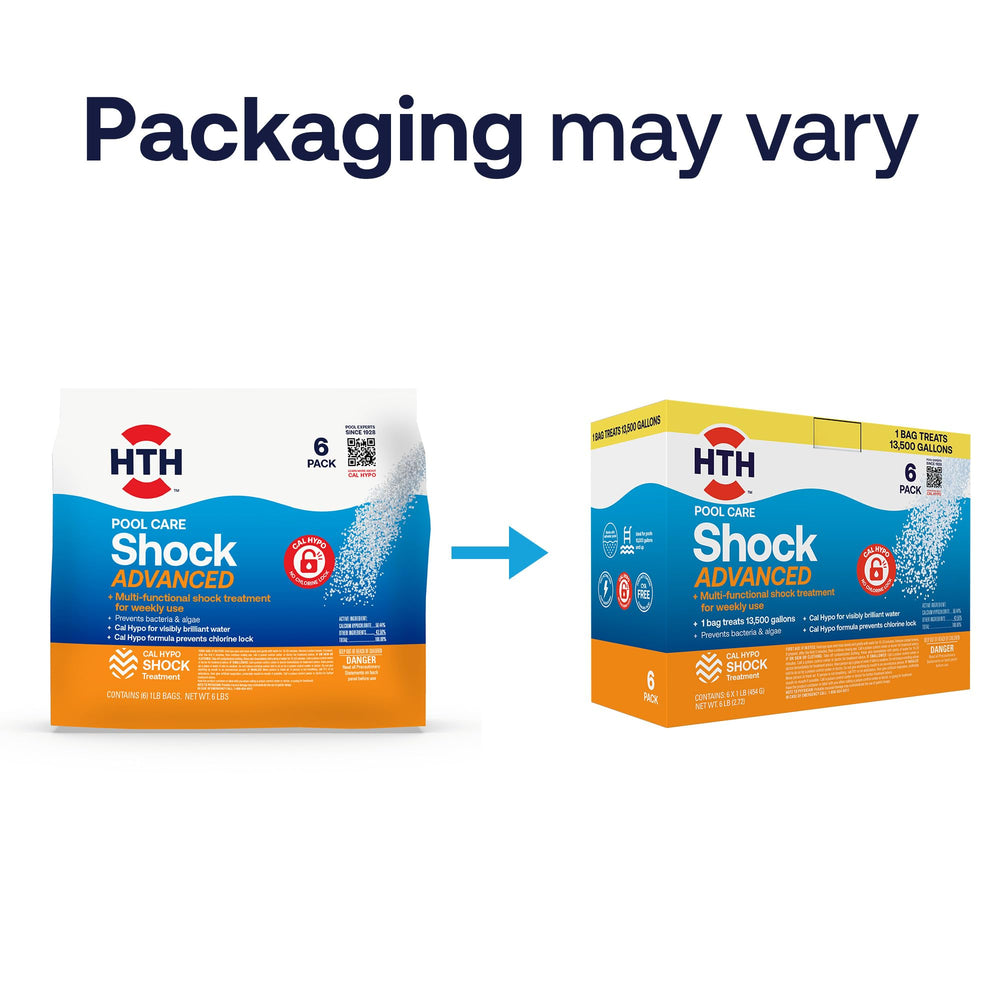 HTH bottle next to tape measure showing pack size benefit