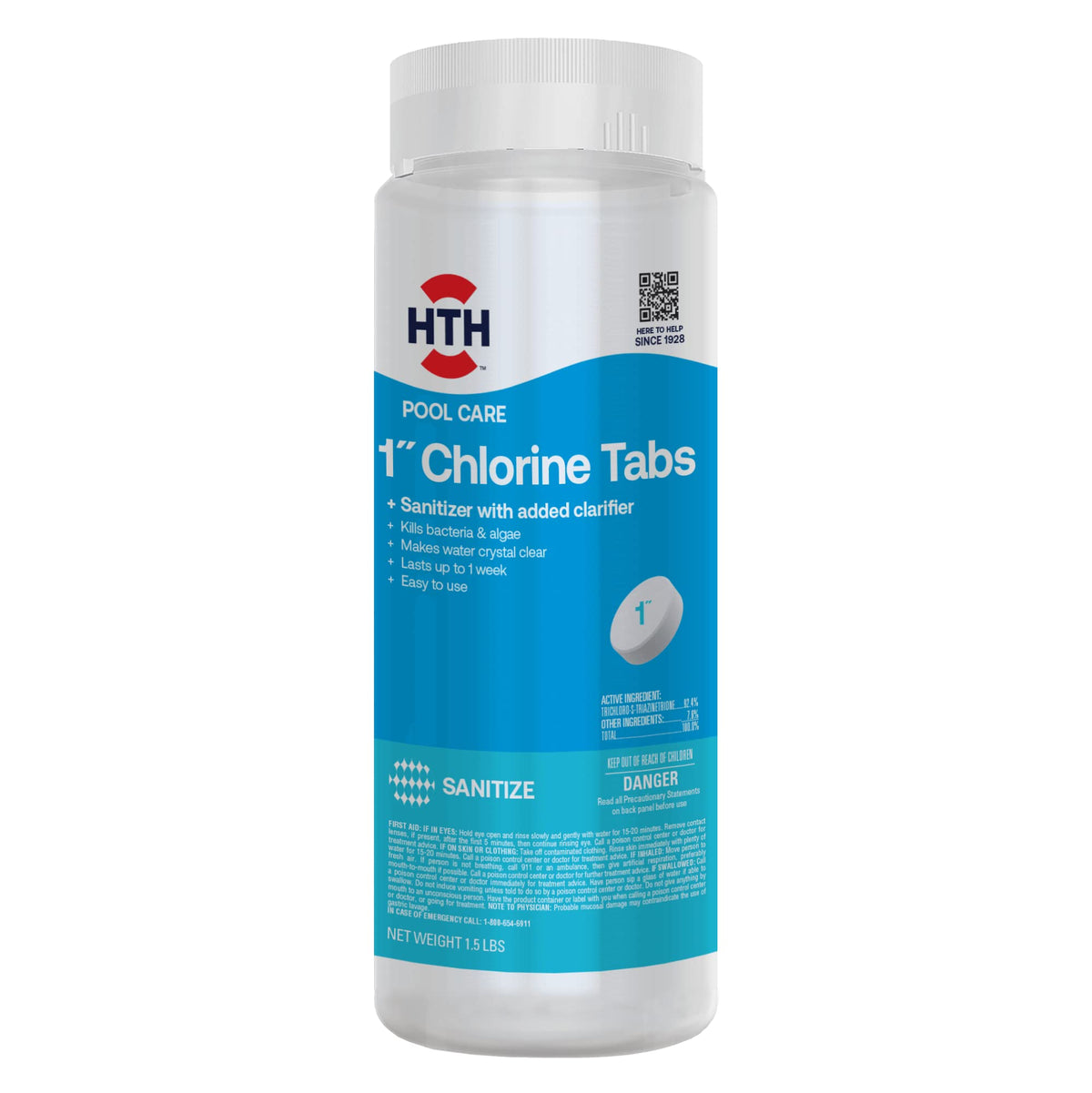 HTH envase frontal con tabletas para almacenamiento seguro