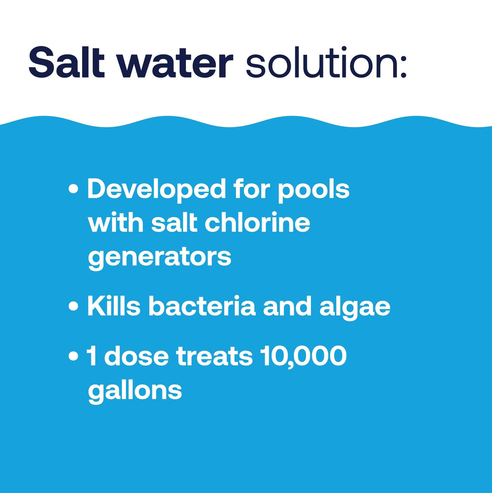 HTH distributing dissolved shock around pool edge for even sanitation coverage