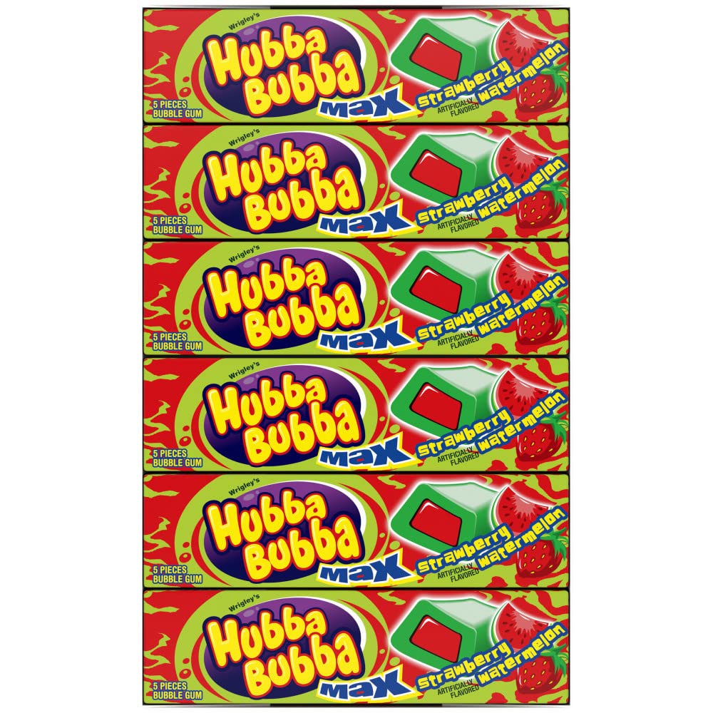 Hubba Bubba chicle en mano comparando tamaño y facilidad de uso