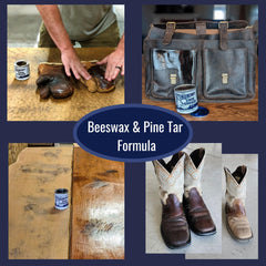 Huberd Shoe Grease antes y después en bota mostrando protección visible