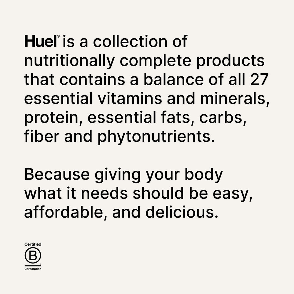 Huel Chocolate en entorno activo, ofreciendo proteína y sabor intenso
