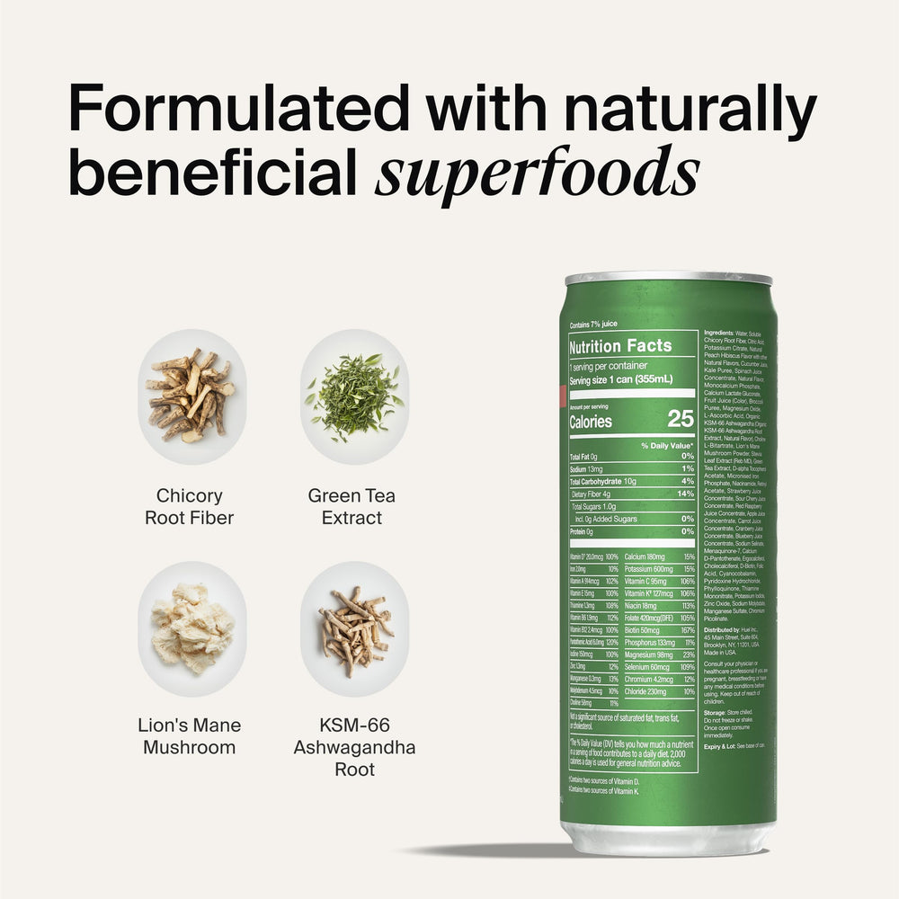 Huel Daily Greens etiqueta con lista de ingredientes y origen orgánico