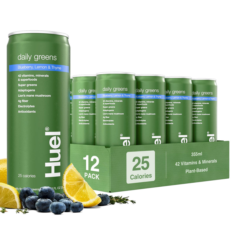 Huel botella frontal mostrando diseño y conveniencia para empezar el día