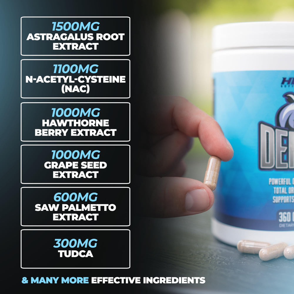 Persona entrenando con frasco Defend Cycle Support de Huge Supplements apoyando recuperación