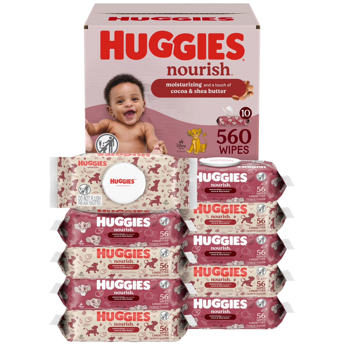 HUGGIES paquete frontal con diseño The Lion King, presentación atractiva
