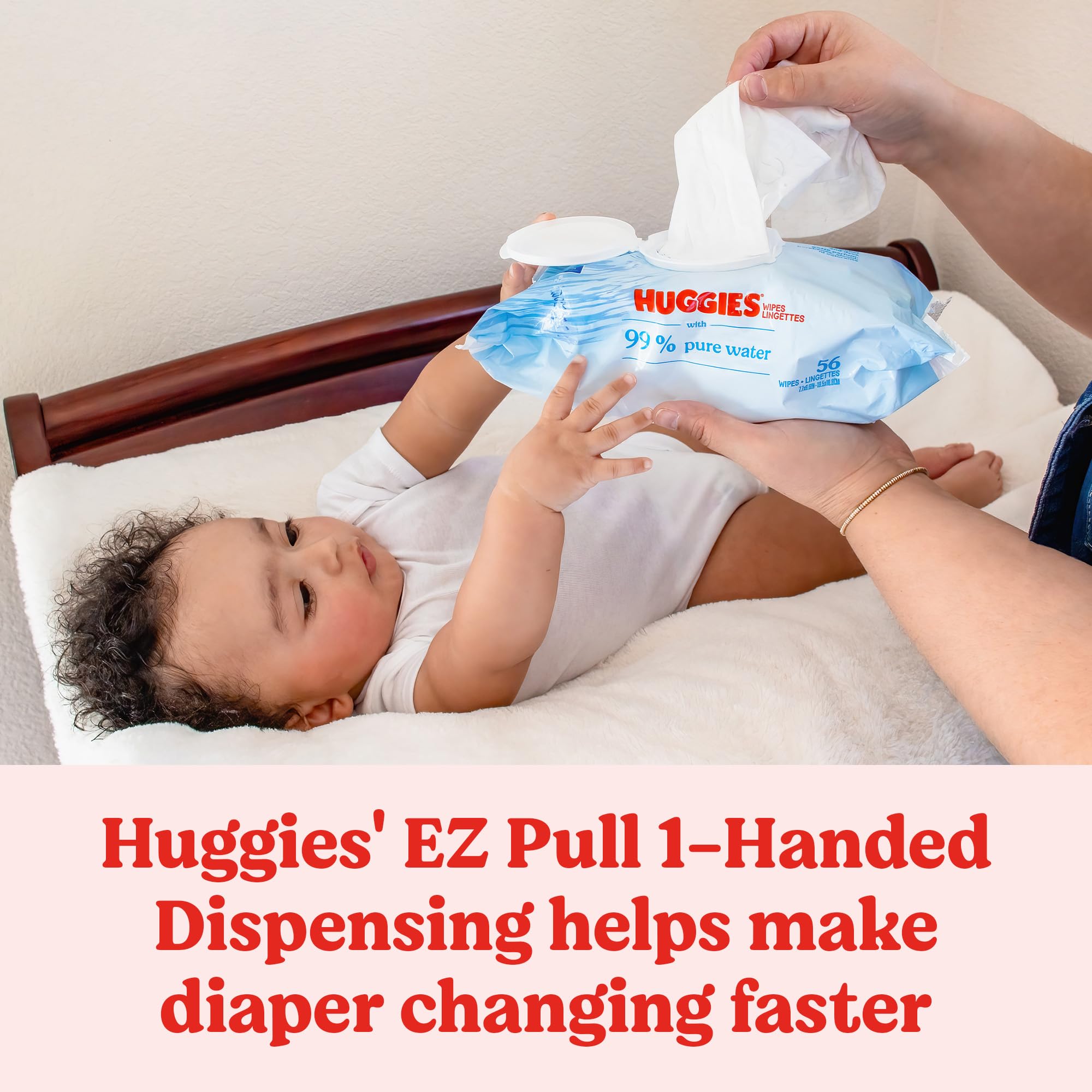 HUGGIES detalle de ingredientes indicando 99% agua purificada