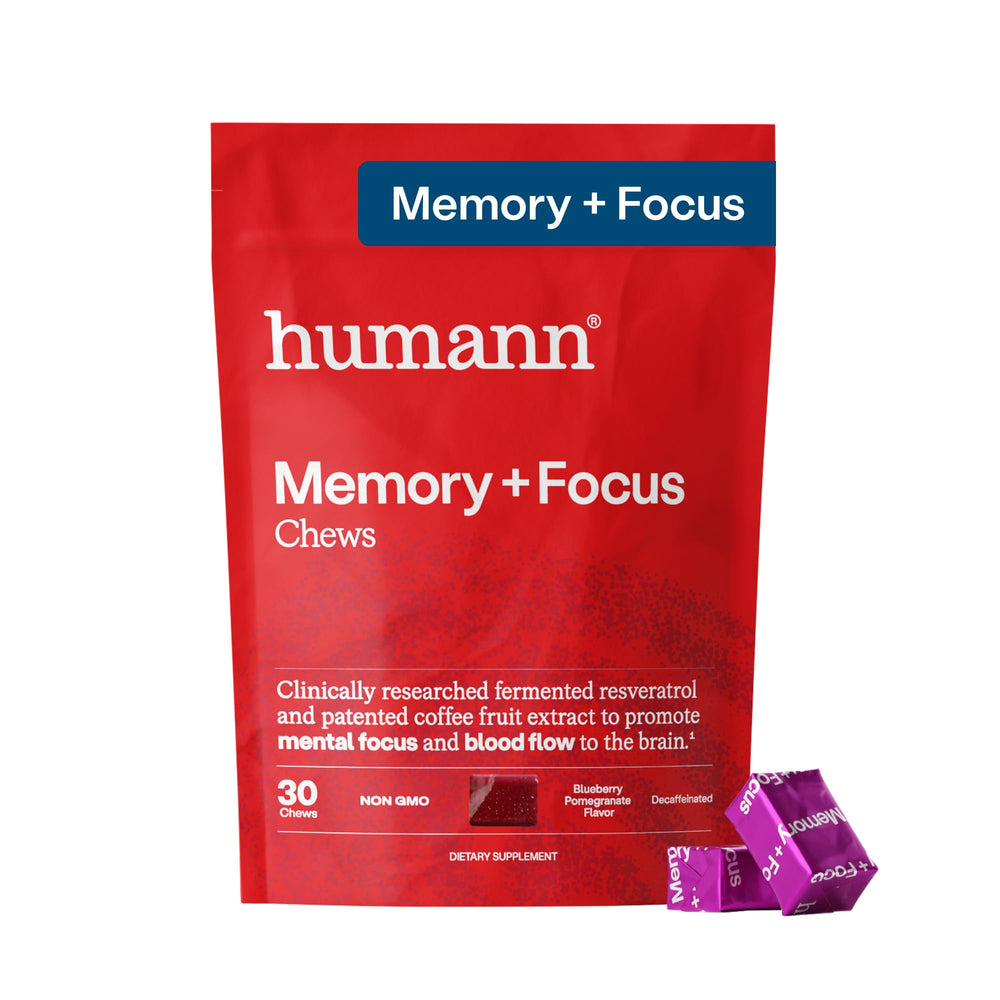 HumanN paquete frontal mostrando gomitas y sabor arándano granada, presentación práctica