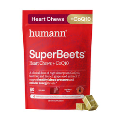 HumanN envase frontal de SuperBeets mostrando el diseño y beneficio circulatorio