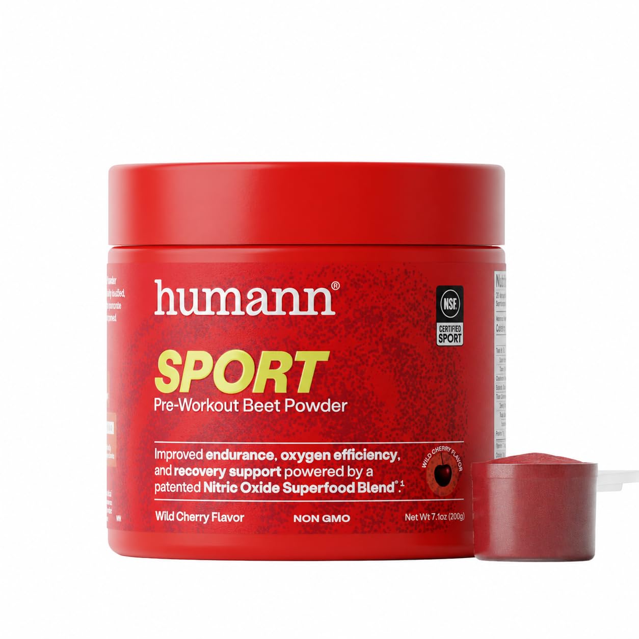 HumanN envase frontal SuperBeets Sport mostrando formato y beneficio de resistencia