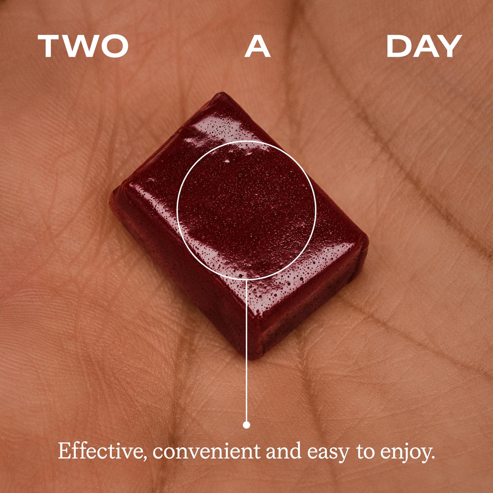 HumanN SuperBeets masticable en uso durante actividad para conveniencia diaria