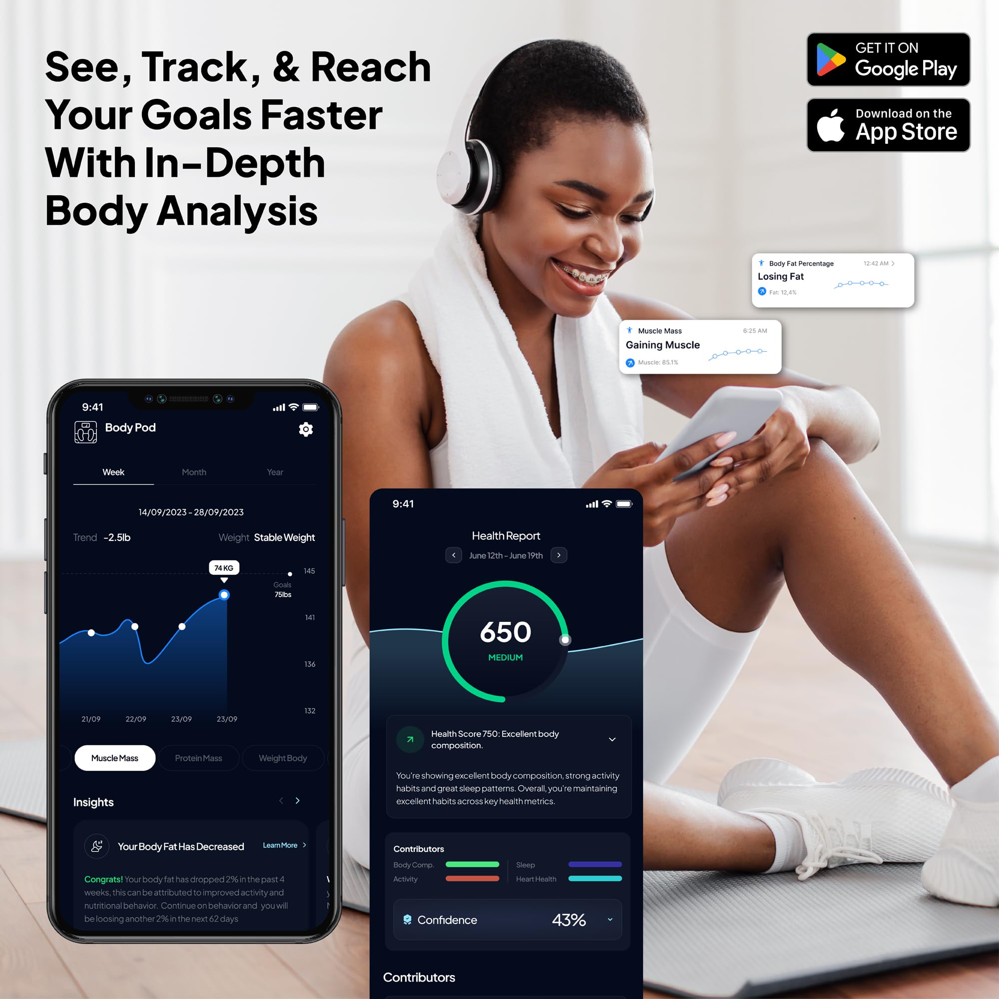 Hume Health The Body Pod colocado en consultorio clínico profesional