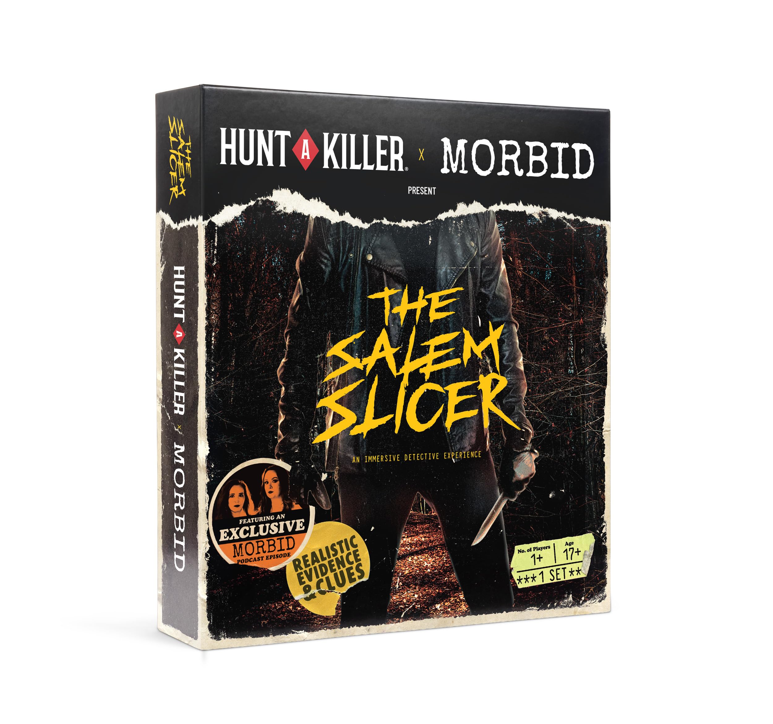 Hunt A Killer caja frontal mostrando la portada y atmósfera del caso