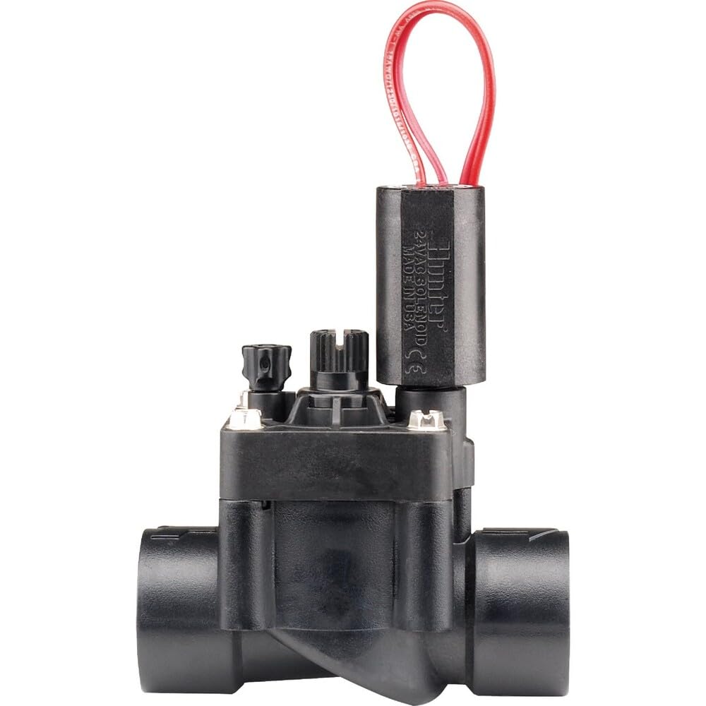 Hunter PGV vista frontal mostrando cuerpo robusto y rosca de 1 pulgada, durabilidad garantizada