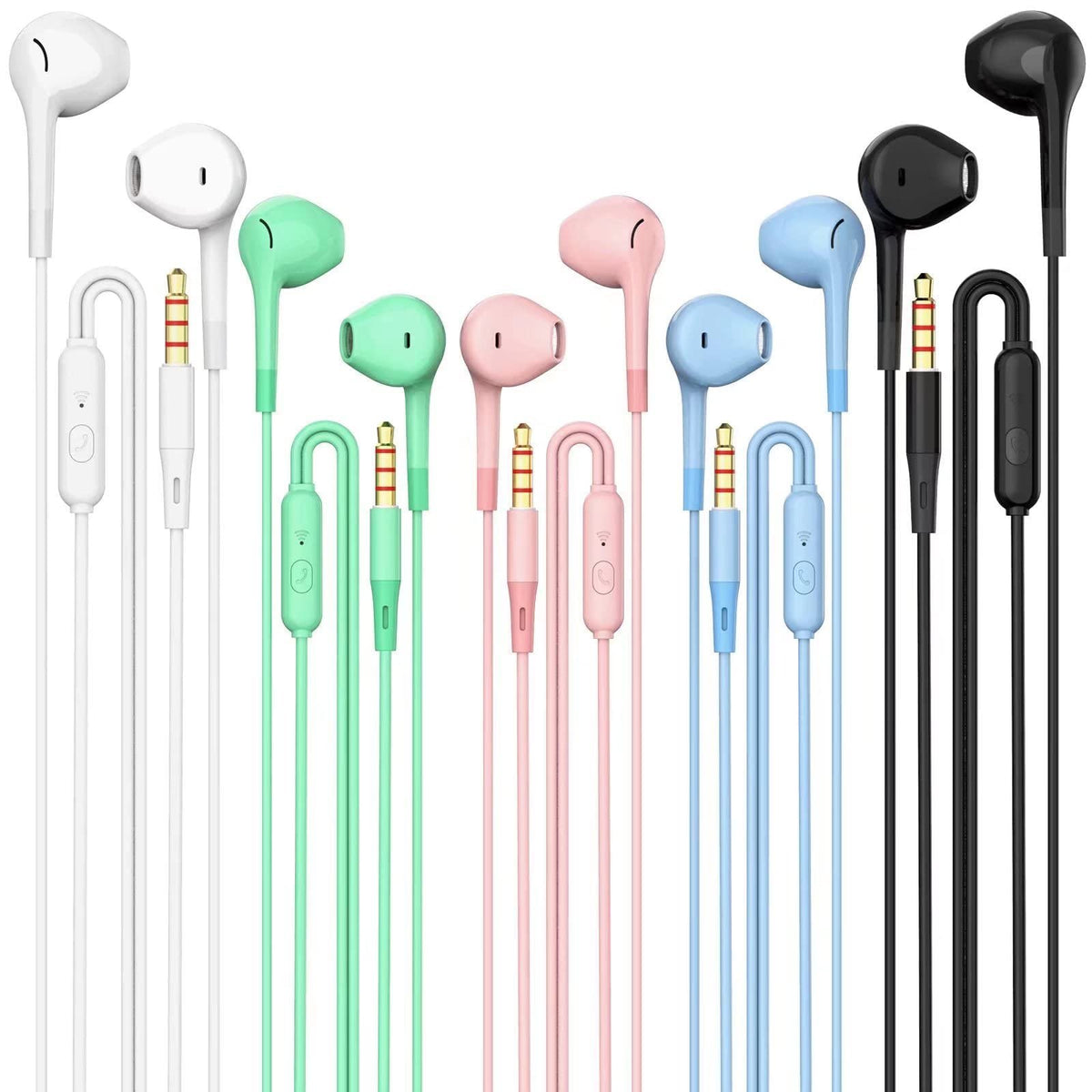 HUOMU auriculares pack frontal mostrando cinco pares y beneficios de ahorro