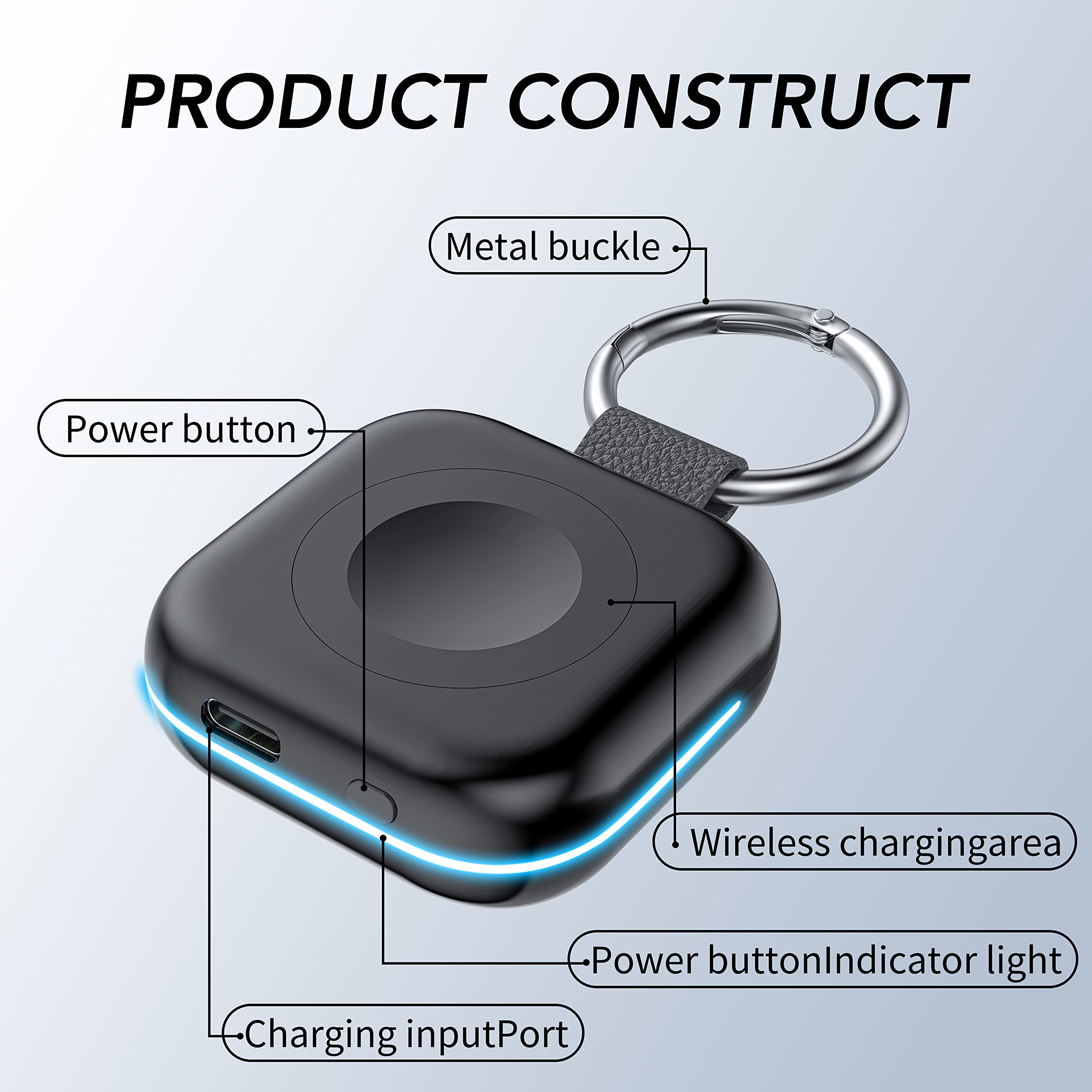 HUOTO cargador magnético en uso con Apple Watch, carga sin cables