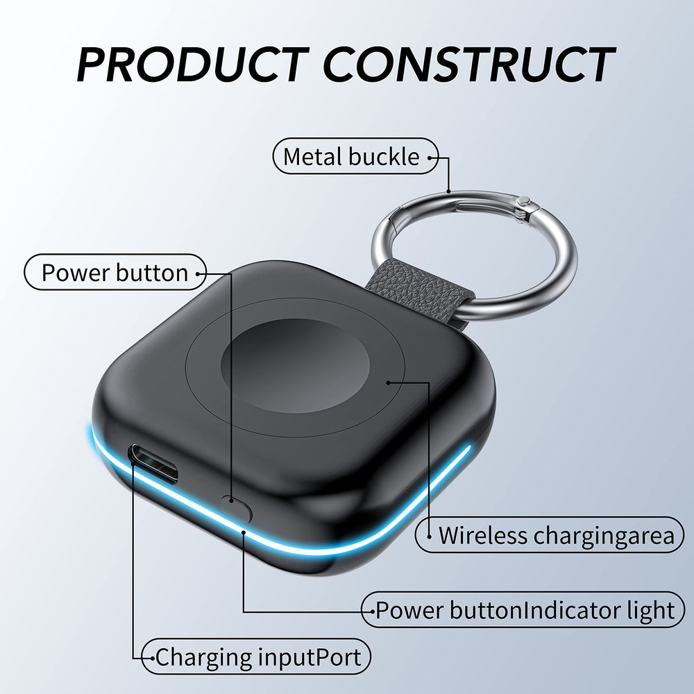 HUOTO cargador magnético en uso con Apple Watch, carga sin cables