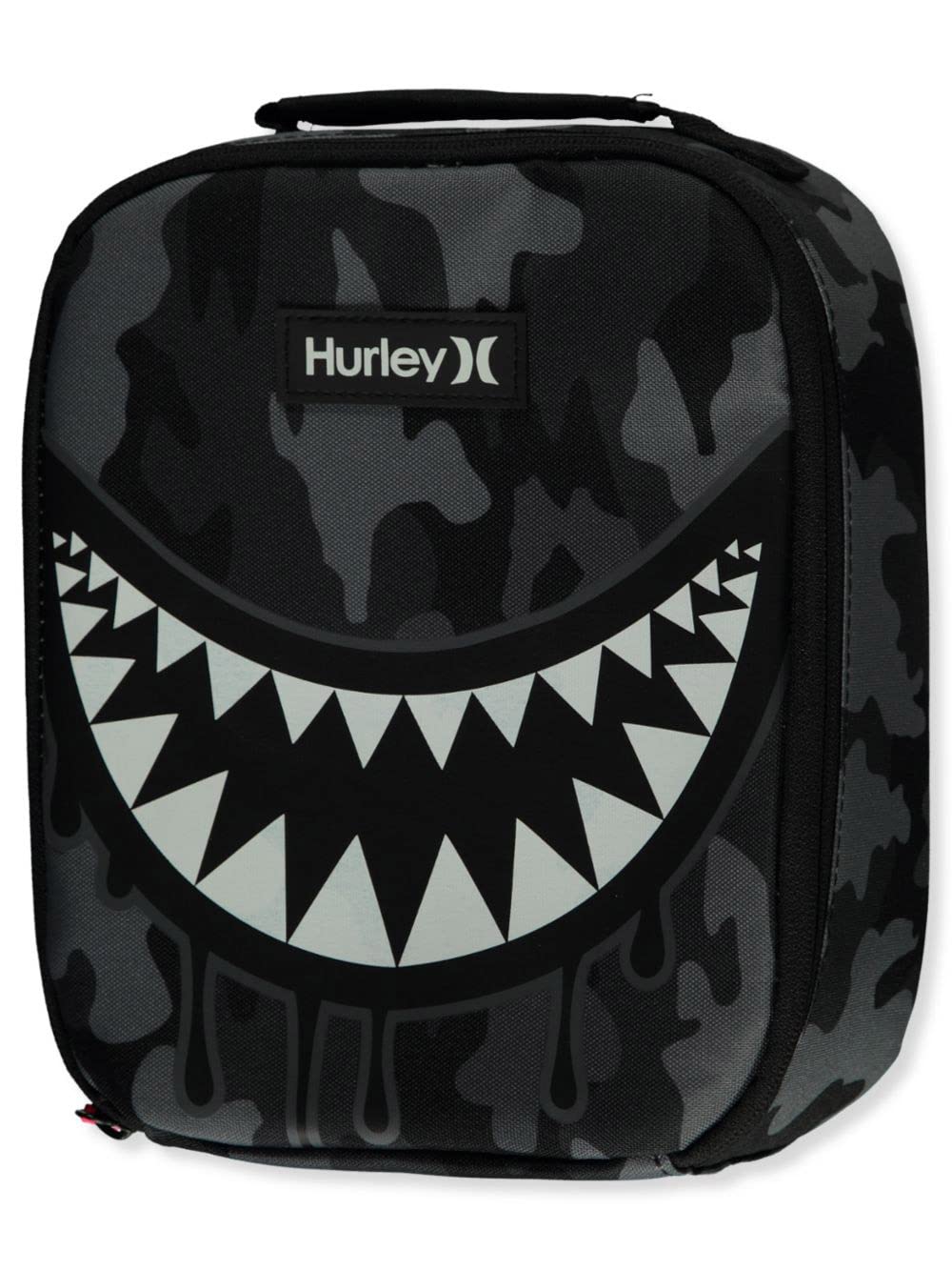 Hurley bolsa frontal Grey Camo Shark mostrando diseño y práctica resistencia