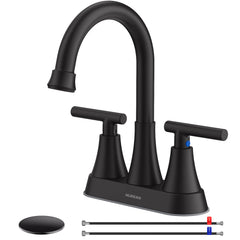 Hurran grifo frontal mate negro mostrando diseño moderno y beneficio estético