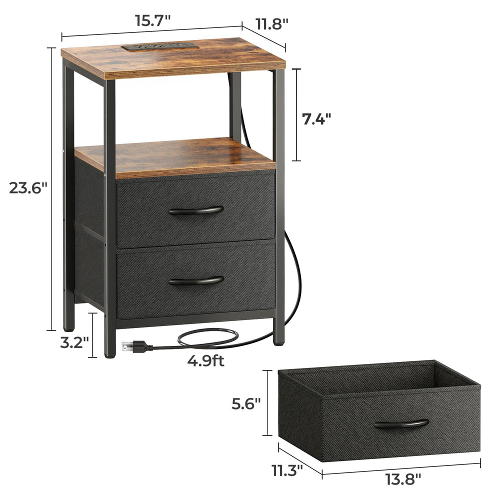Huuger mesita junto a cama para apreciar tamaño y funcionalidad