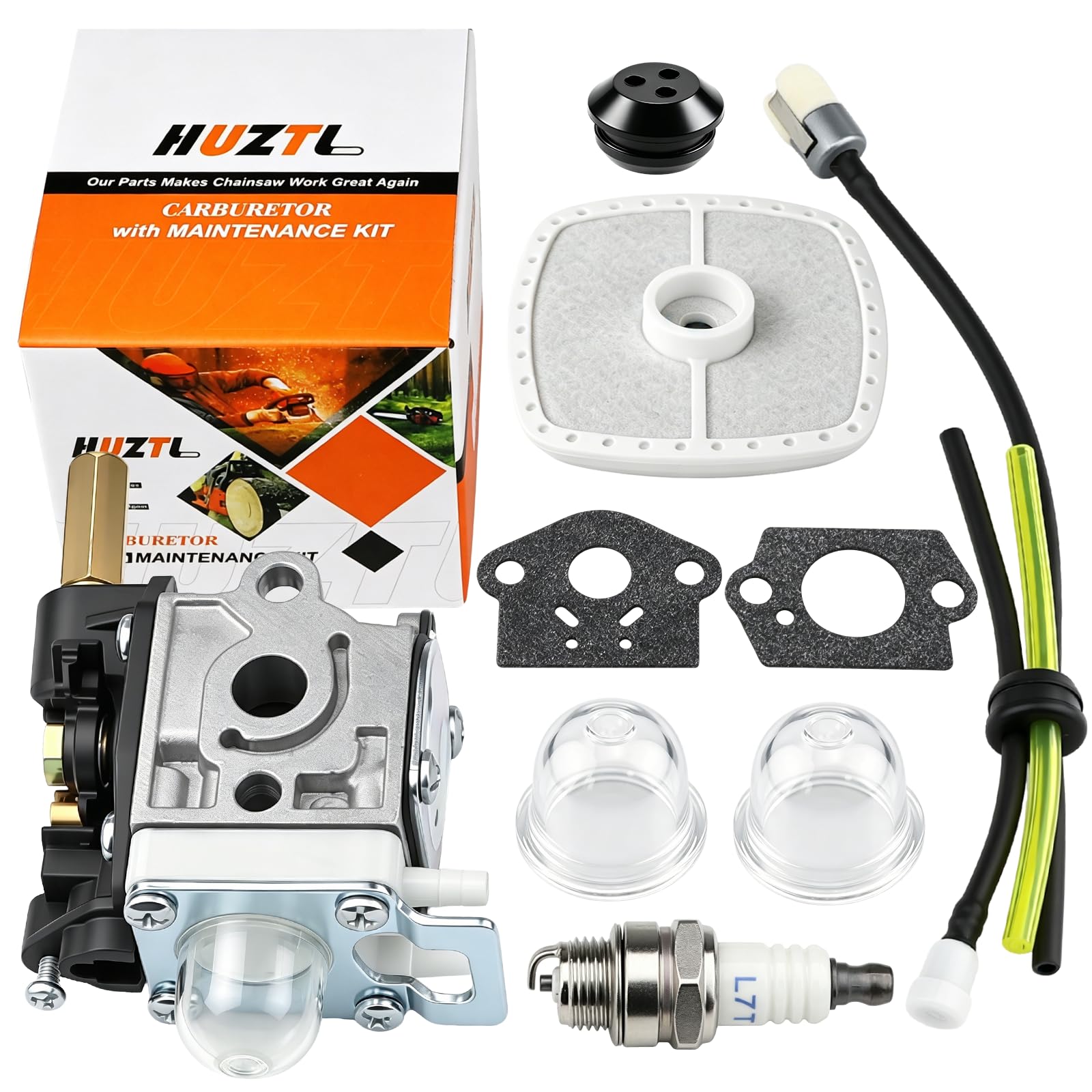 HUZTL carburador vista frontal muestra ajuste preciso