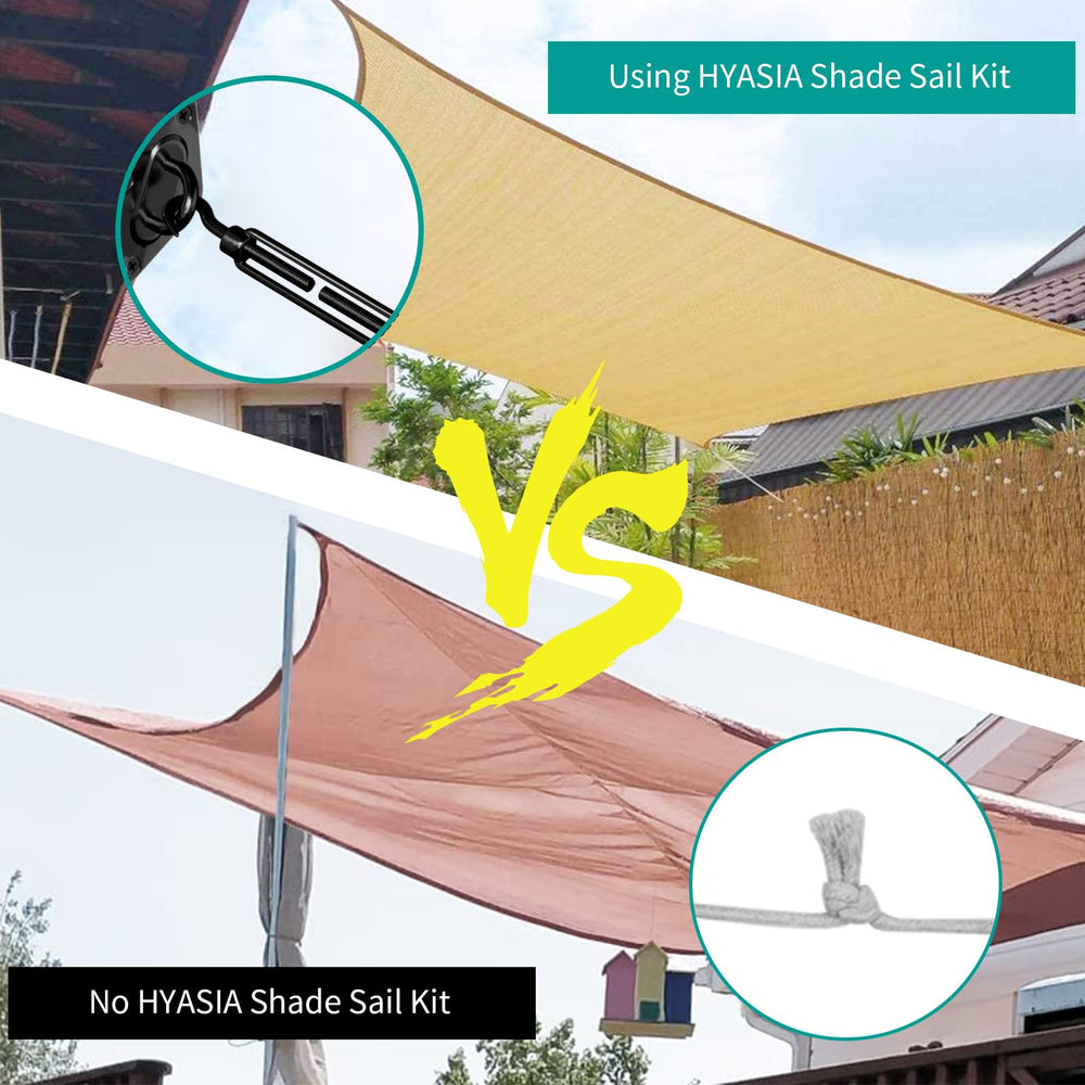 HYASIA toldo instalado en patio mostrando protección solar y estética exterior