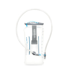 HydraPak Contour frontal transparente mostrando forma y capacidad 2L para mayor confianza