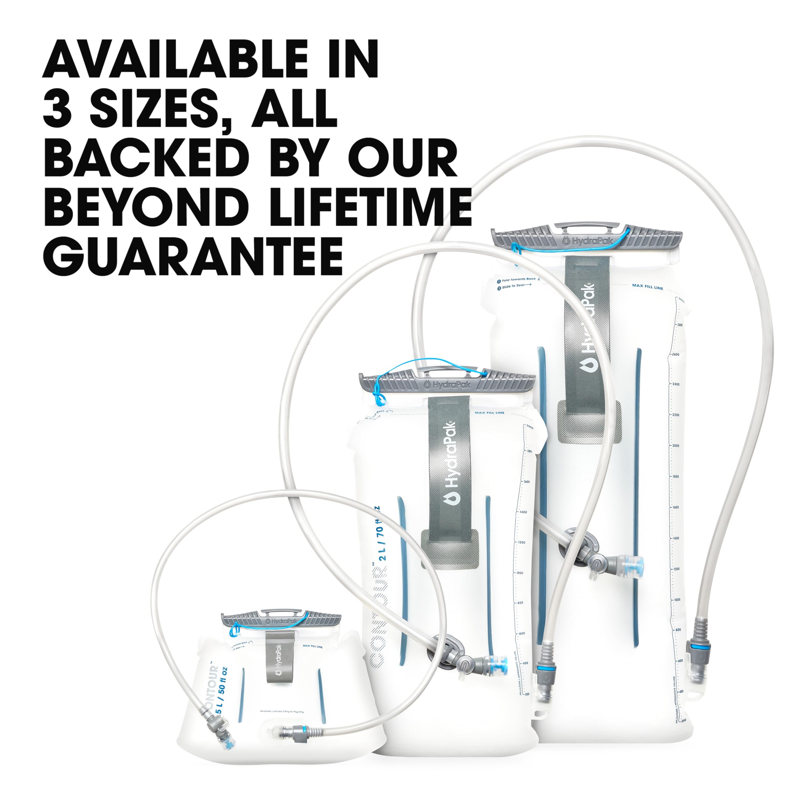 HydraPak Contour asa flexible y cierre Slide Seal que facilitan llenar y limpiar