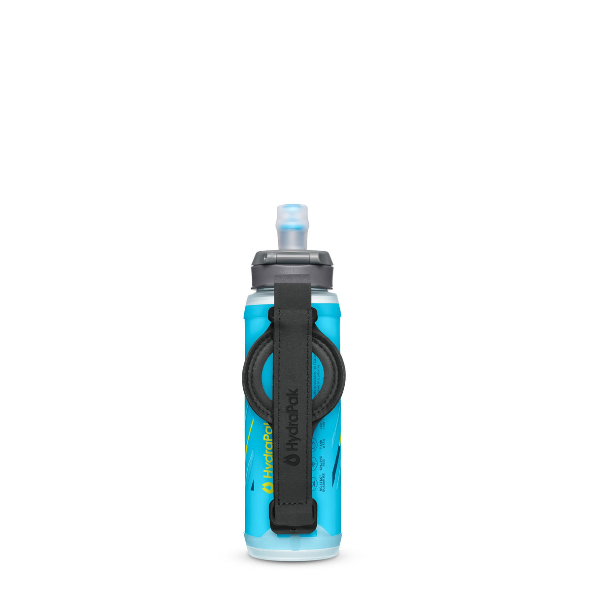 HydraPak SkyFlask Speed vista frontal mostrando forma y color Malibu, hidratación ligera