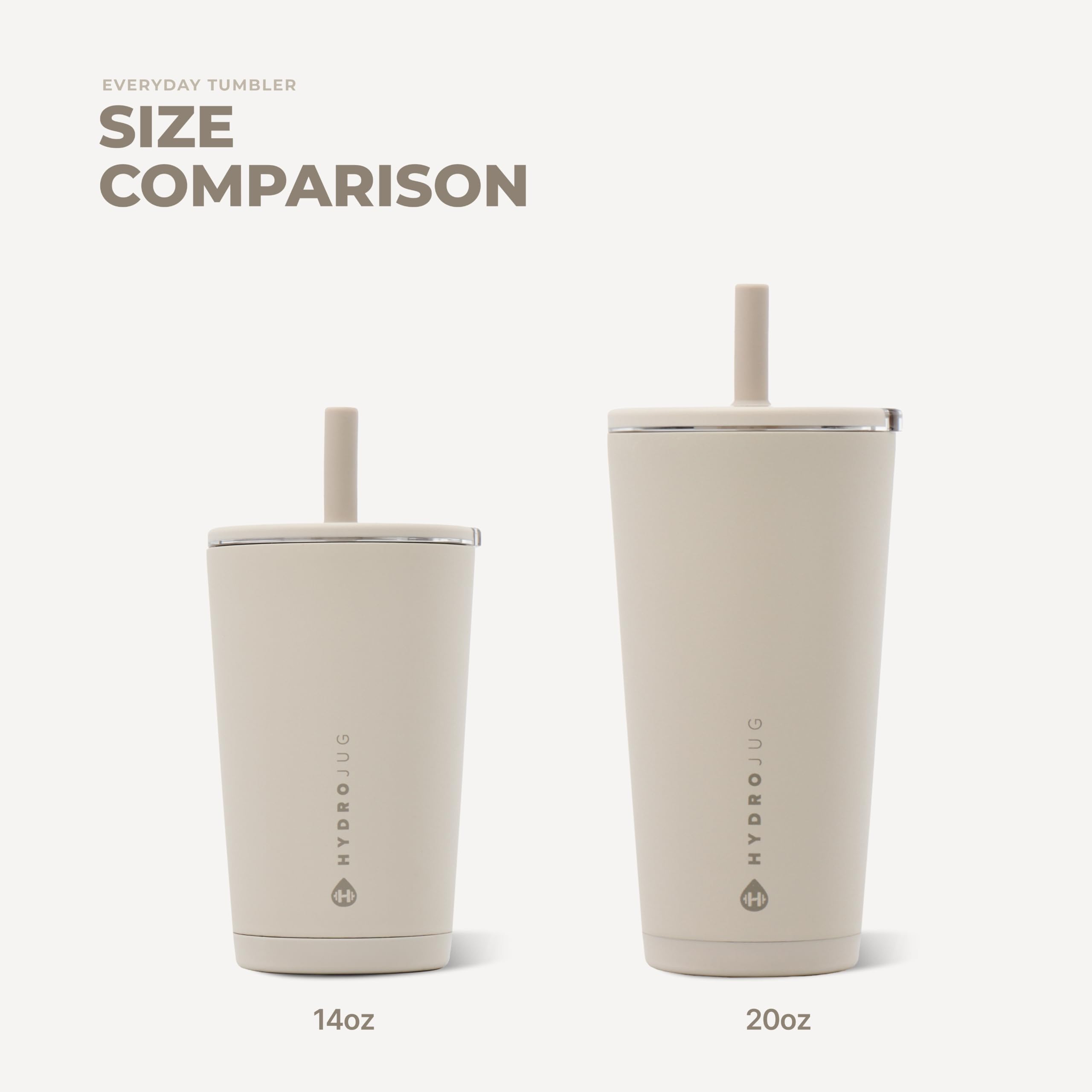 HydroJug comparación de tamaño en la mano para valorar su capacidad 20 oz
