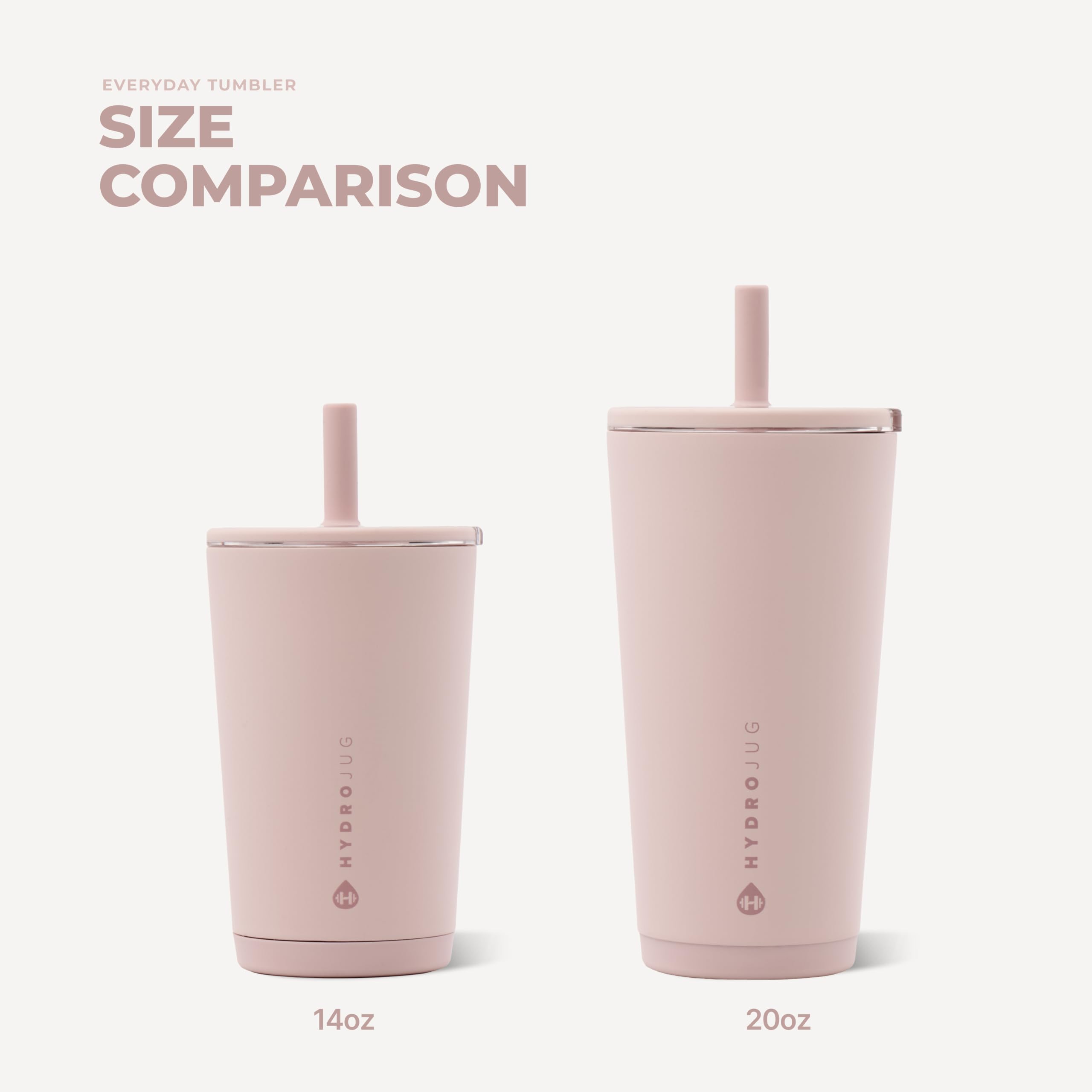HydroJug tamaño 20 oz comparado con manos para escala práctica