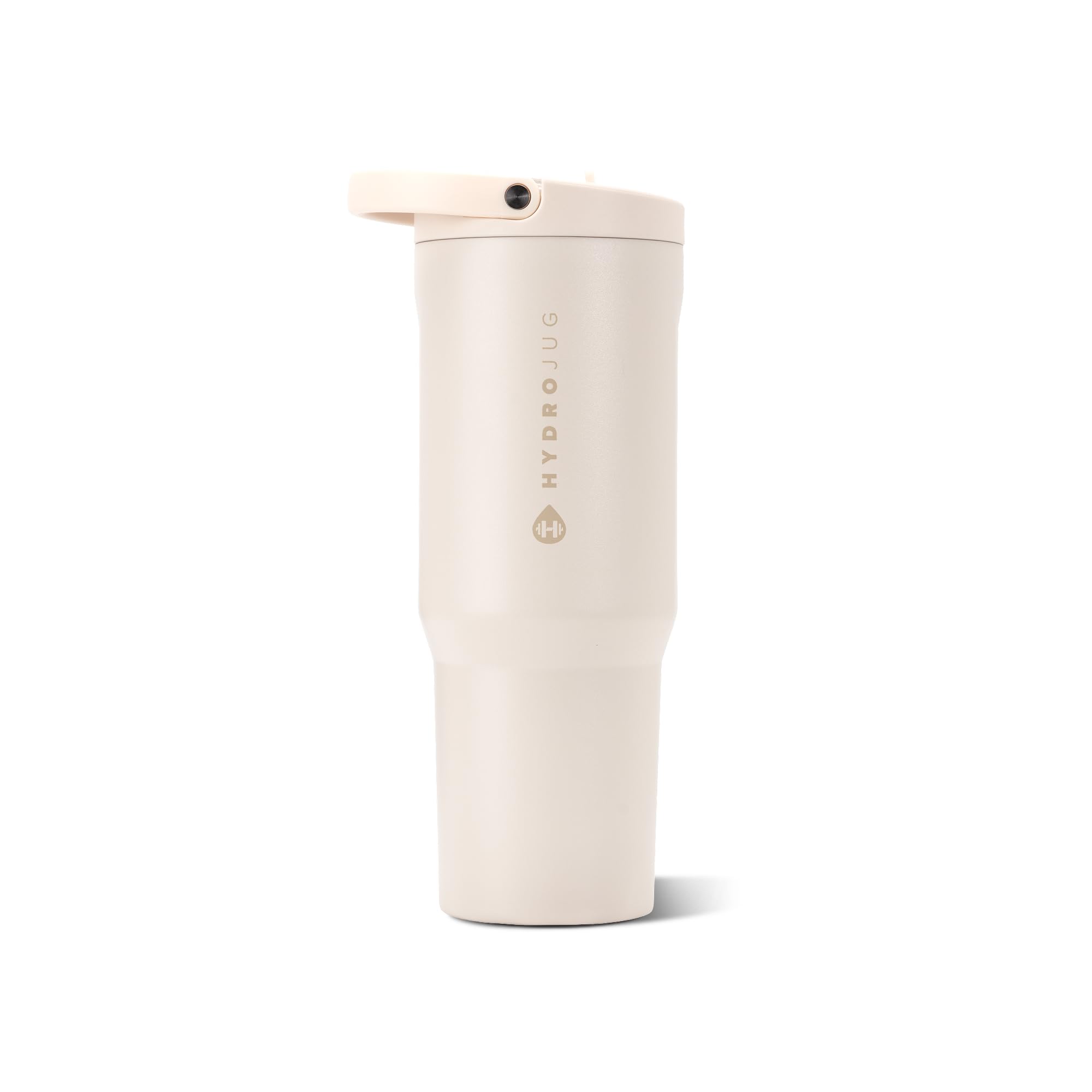 HydroJug vista frontal crema mostrando capacidad y diseño resistente