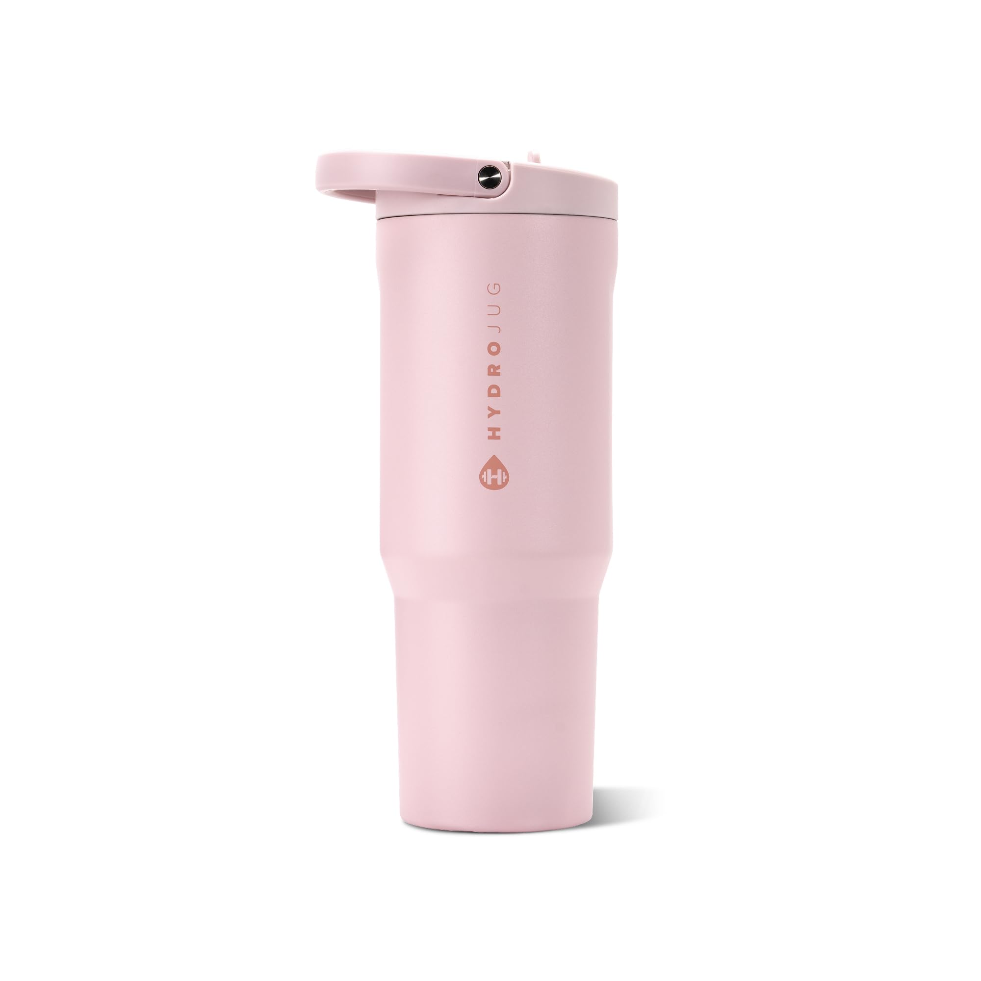 HydroJug Sport vista frontal Rosa Sand mostrando capacidad y diseño práctico