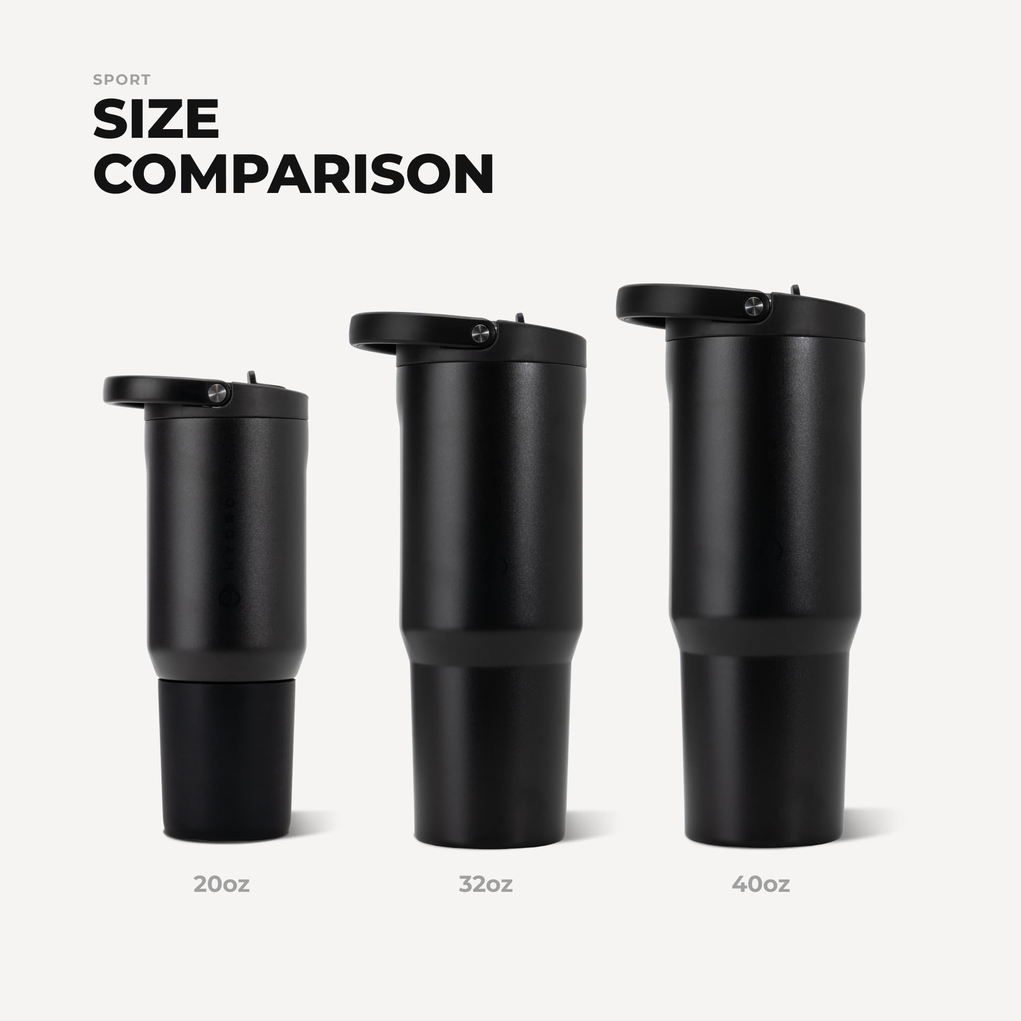 HydroJug Sport comparada con una mano para mostrar escala y capacidad