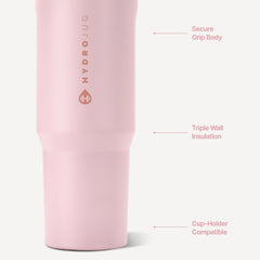 HydroJug detalle del cuello y acero inoxidable que indica durabilidad segura