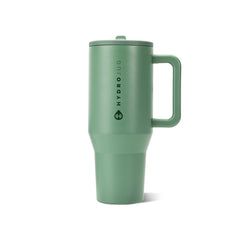HydroJug Traveler frontal mostrando diseño sage y capacidad 40oz y estética funcional
