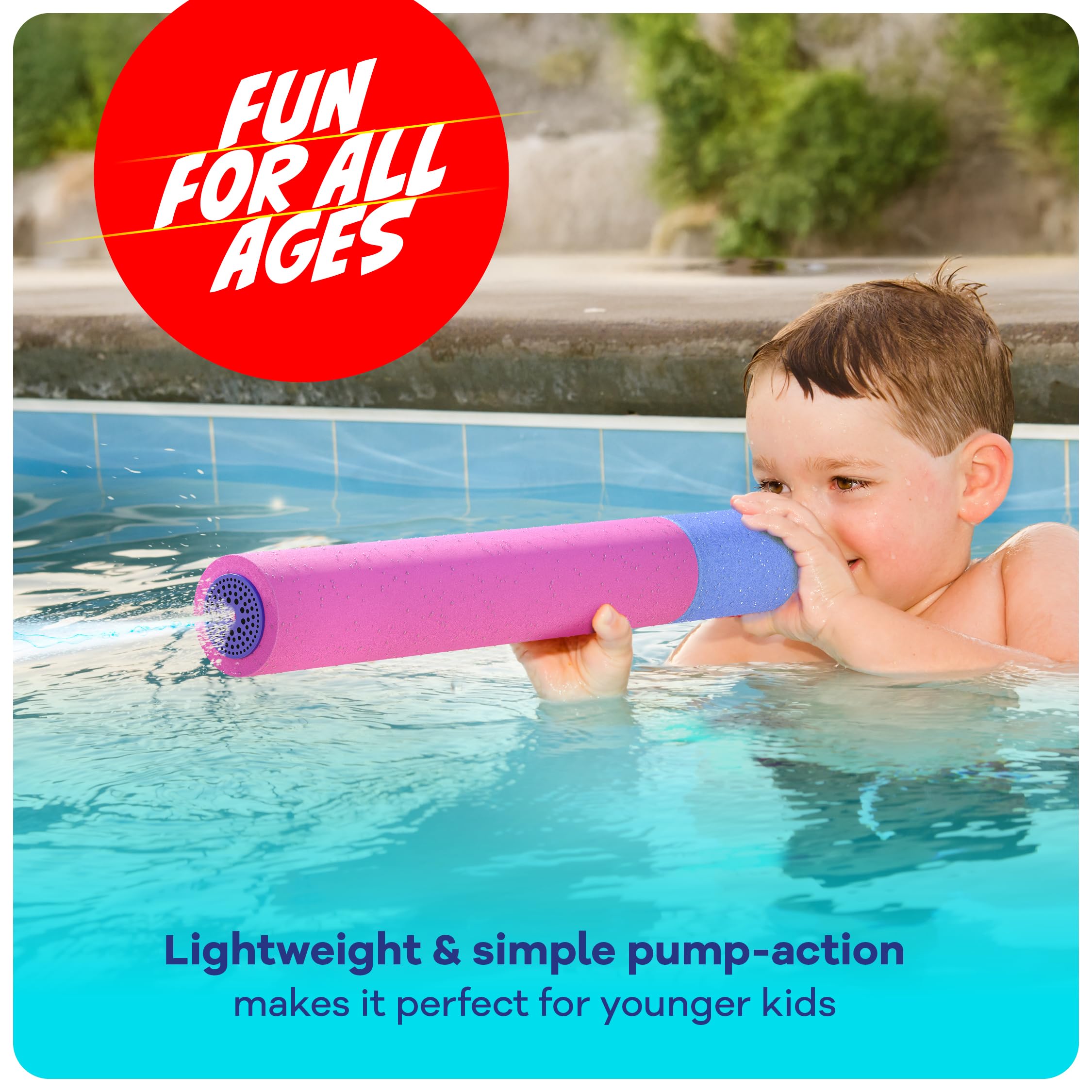 HydroSport juguete en piscina durante fiesta, promueve juegos en grupo