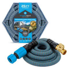 HydroTech manguera expandida frontal mostrando ligereza y longitud